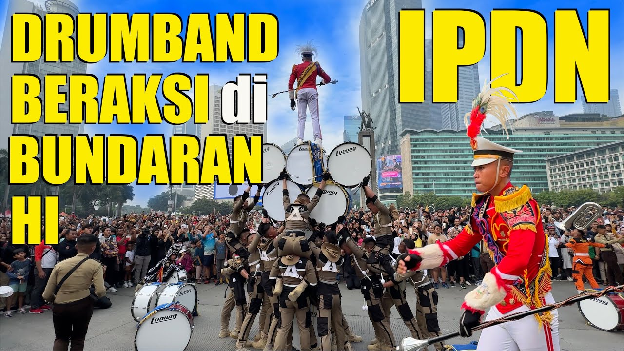 Aksi Drumband Gita Abdi Praja (GAP) IPDN Bikin Gempar Warga Car Free Day Jakarta #enjoyjakarta