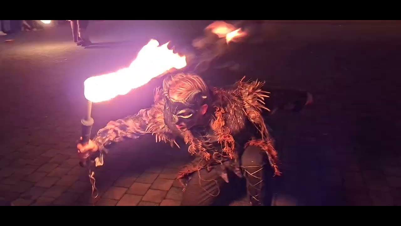 Vuurspuwende show Plopsaland Belgium 