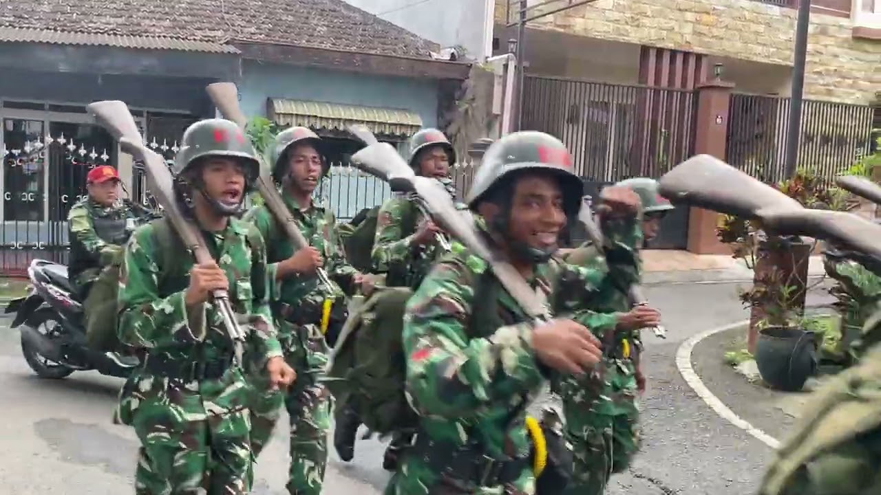 Lari pagi Dikmata Gel 3 Dodikjur Rindam V/ Brw (keluar asrama 5 kilo meter) #fyp 