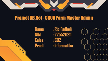Project VB.Net - CRUD Form Master Admin