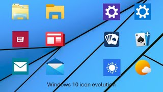 Windows 10 icon evolution 2013 - 2026