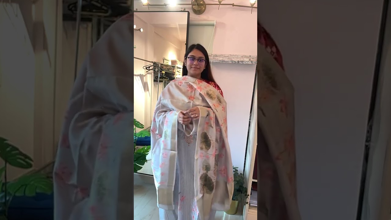 Pure Silk Digital Print Self Striped Suit Dress Material Online at Reyshaa.in