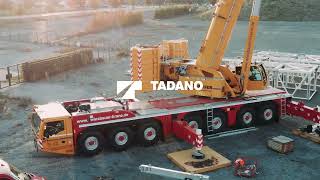 Tadano AC 7.450-1 erects tower crane prototype