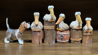목각인형 조각하기 - 펠리칸 Woodcarving - carve a Pelican