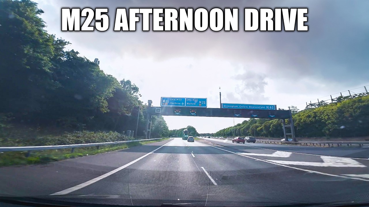 A406 M25 Motorway Afternoon Drive In The UK - Heavy Traffic