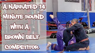 A 14 minute roll with a Brown Belt competitos