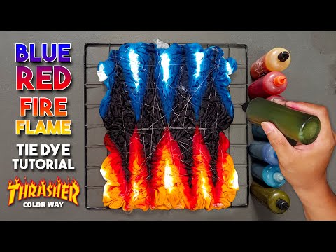 Blue/Red Fire Flame Pattern Tie Dye Tutorial ( trasher inspired ) by Tali at Kulay