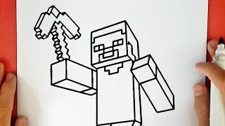 Como DESENHAR o STEVE do MINECRAFT - Como DIBUJAR a STEVE de MINECRAFT -  How to DRAW MINECRAFT STEVE 