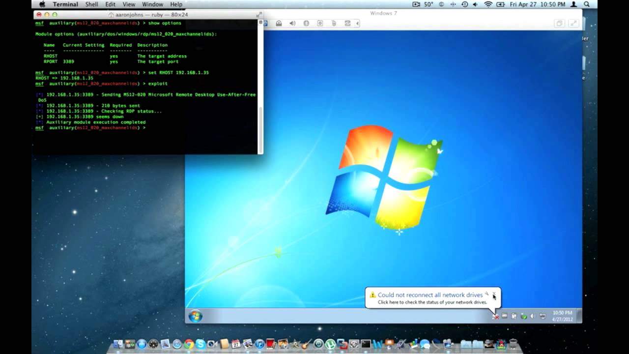 MS12-020 RDP Vulnerability in Metasploit