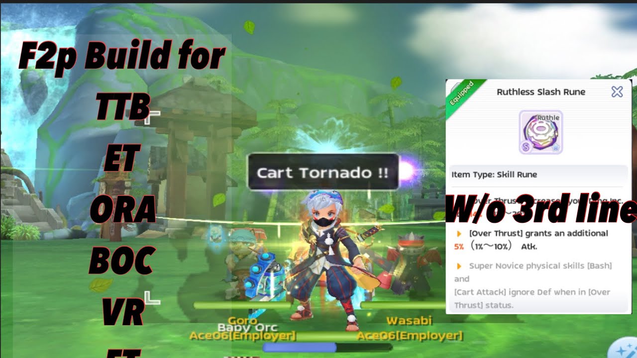 Novice Guardian Cart Tornado Build Episode 7.5 Ragnarok Mobile YouTube