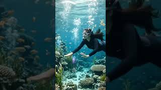 Deep Diving 🤿🦪 Aquatic water life of sea and creatures 🦦🦈🐟 #aitools #ai #aivibes #aivideo #reels