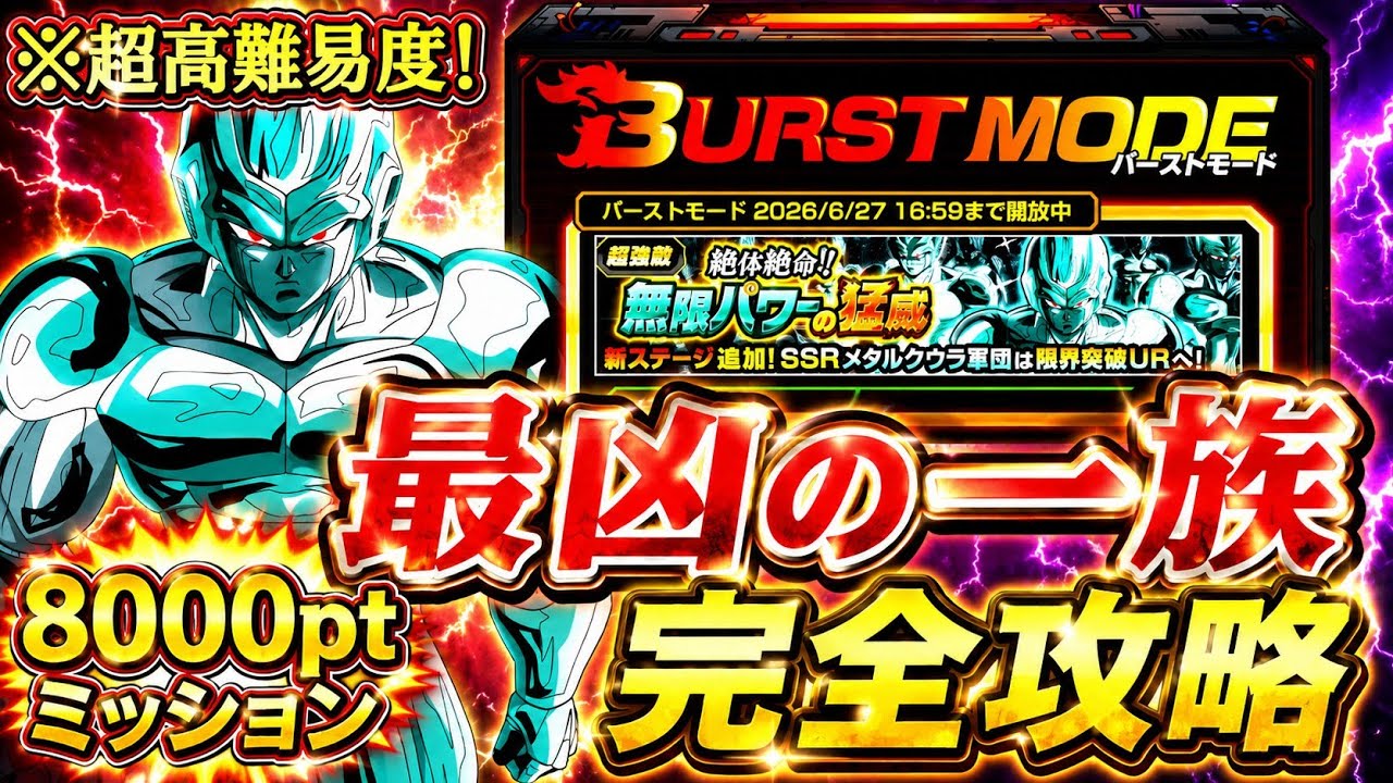 ドッカンバトル】8000pt超簡単攻略！バーストモード『絶対絶命!!無限