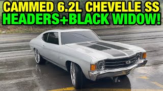 1972 Chevy Chevelle SS CAMMED 6.2L V8 Dual Exhaust w/ LONG TUBE HEADERS & BLACK WIDOW RACE VENOMS!