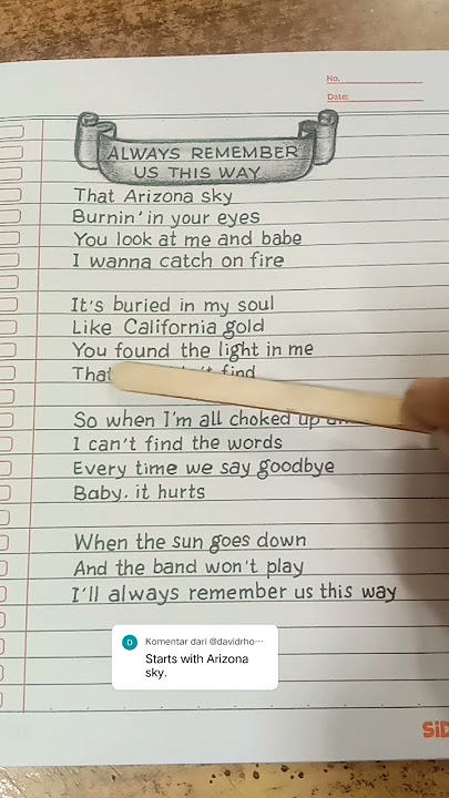 Lirik lagu ALWAYS REMEMBER US THIS WAY (Lady Gaga)
