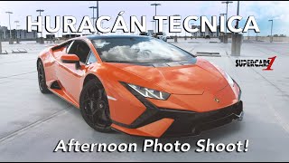 Player Profile Lamborghini Huracán Tecnica in Crazy Arancio Xanto. Test Drive and Photo Shoot!
