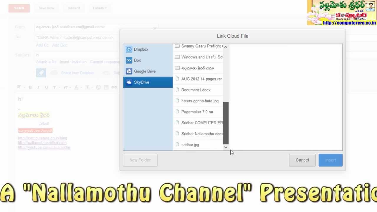Send Mail Attachments From Google Drive Sky Drive Dropbox Box YouTube