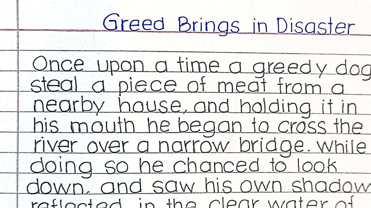 Greed Brings in Disaster Story writing in english YouTube