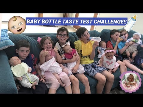 Baby Bottle Taste Test Challenge With Our Reborns For Theme Thursday - Bottles, Pacifiers And Bows