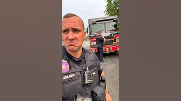 Cop Pranks Firefighter by Giving Him Ticket - Hilarious Reaction! 😂 #shorts