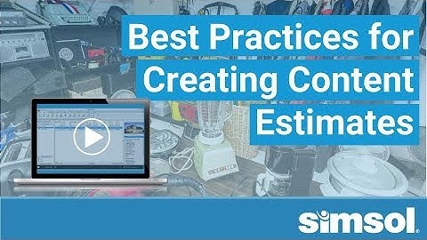 How to Write Contents Estimates in Simsol