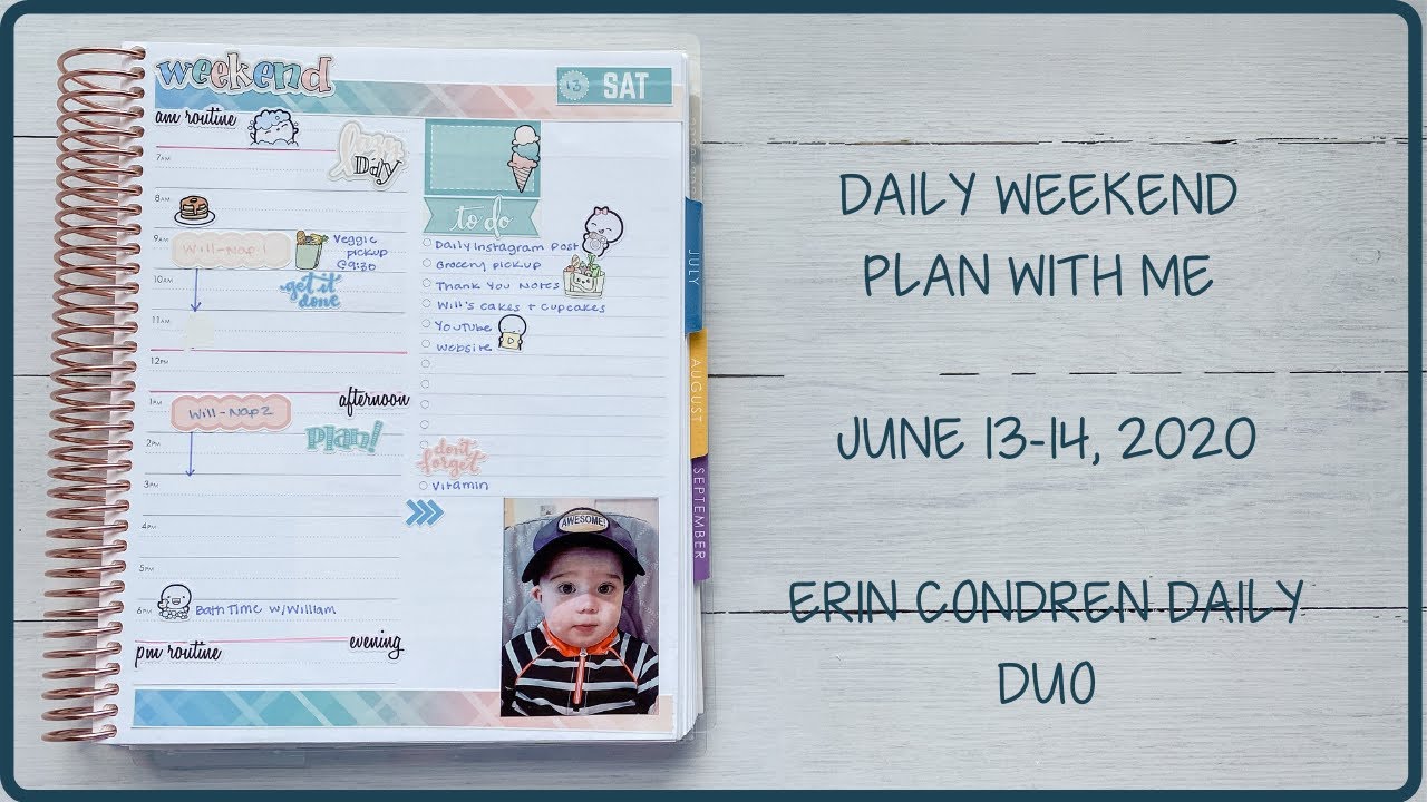 DAILY PLAN WITH ME | JUNE 13-14, 2020 | ERIN CONDREN DAILY DUO - YouTube
