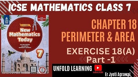 ICSE Class 7 || New Mathematics Today || OP Malhotra || 18. Perimeter and Area || Exercise 18 (A)