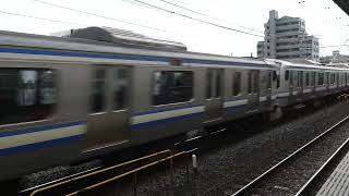 【フルHD】JR総武線E217系(快速) 本八幡(JB28)駅通過 3【最高速】