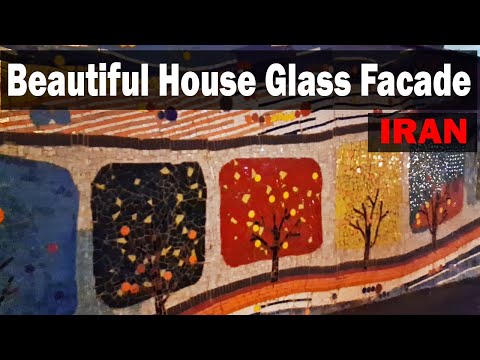 SHIRAZ - IRAN - Beautiful House facade design with colored glass | نمای زیبای خانه شیشه ای در شیراز