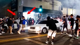HE ALMOST GOT HIT!! Street Racers Take Over Public Roads