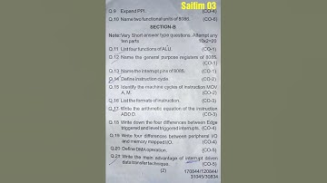 MICROPROCESSORS AND PERIPHERALS DEVICES, 4TH SEMESTER, QUESTION PAPER, MAY 2019