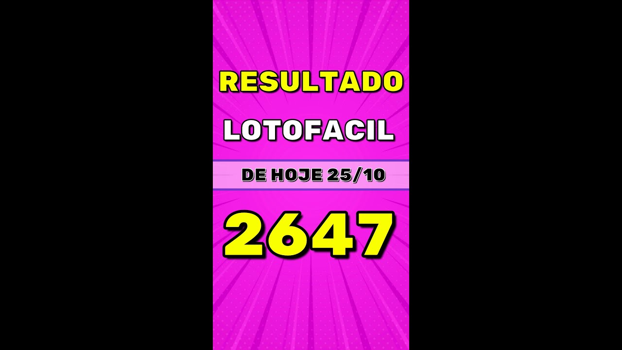 Resultado Lotofacil 2647 – #shorts #short #shortvideo #lotofacil