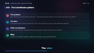 Comparing Architectures & the Coordinator Pattern | iOS Interview Booklet (10.4)