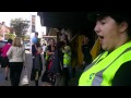 Pcs strike picketer talks to a passerby  june 30th
