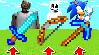 Minecraft PE : DO NOT CHOOSE THE WRONG WEAPON! (Marshmello, Sonic & Granny)