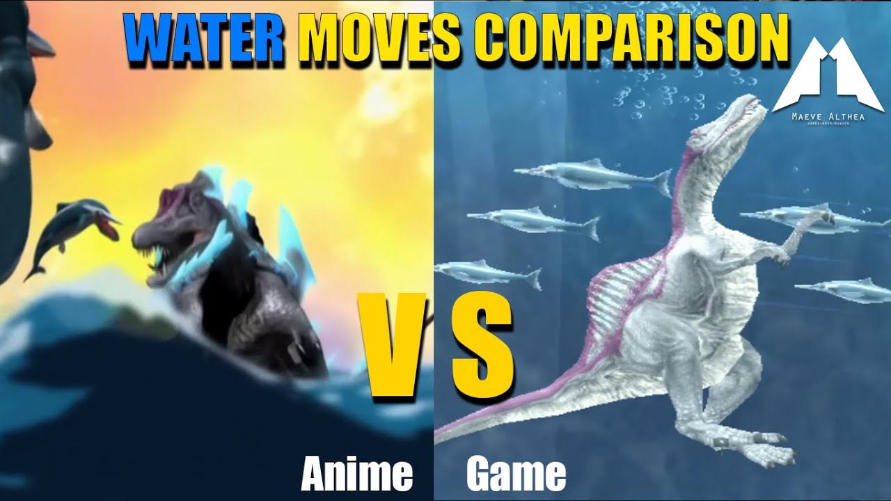 Dinosaur King Comparison (Game VS Anime) Water Moves and Dinotector 恐竜キング