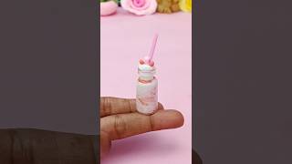 Mini Strawberry Milkshake 🍓✨ | Cutest Clay Dessert DIY Ever #clayart #diy