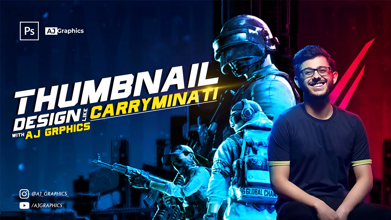 CarryMinati YouTube Thumbnail Design | Carry is Live | AJ Graphics