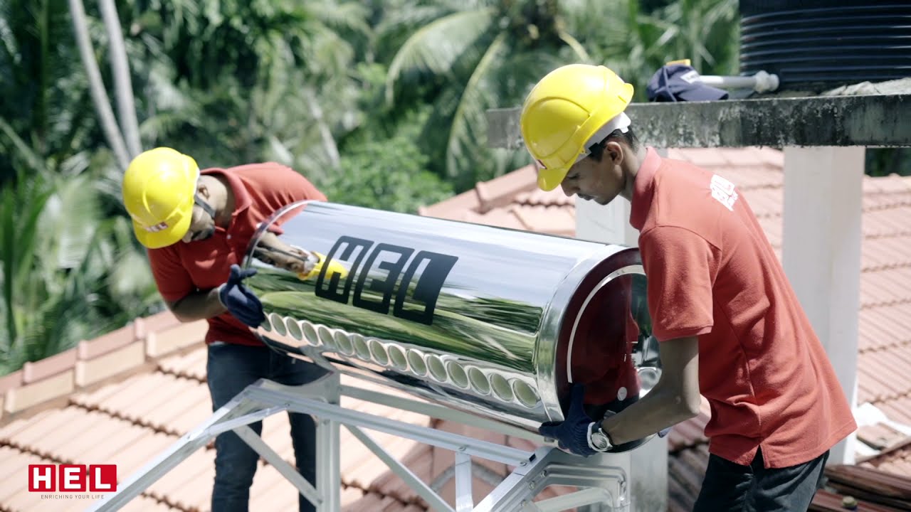 HEL SOLAR WATER HEATER INSTALLATION | A HINDUSTAN ENERGY PRODUCT | INDIA'S  TRUSTED BRAND | DGX-S | - YouTube