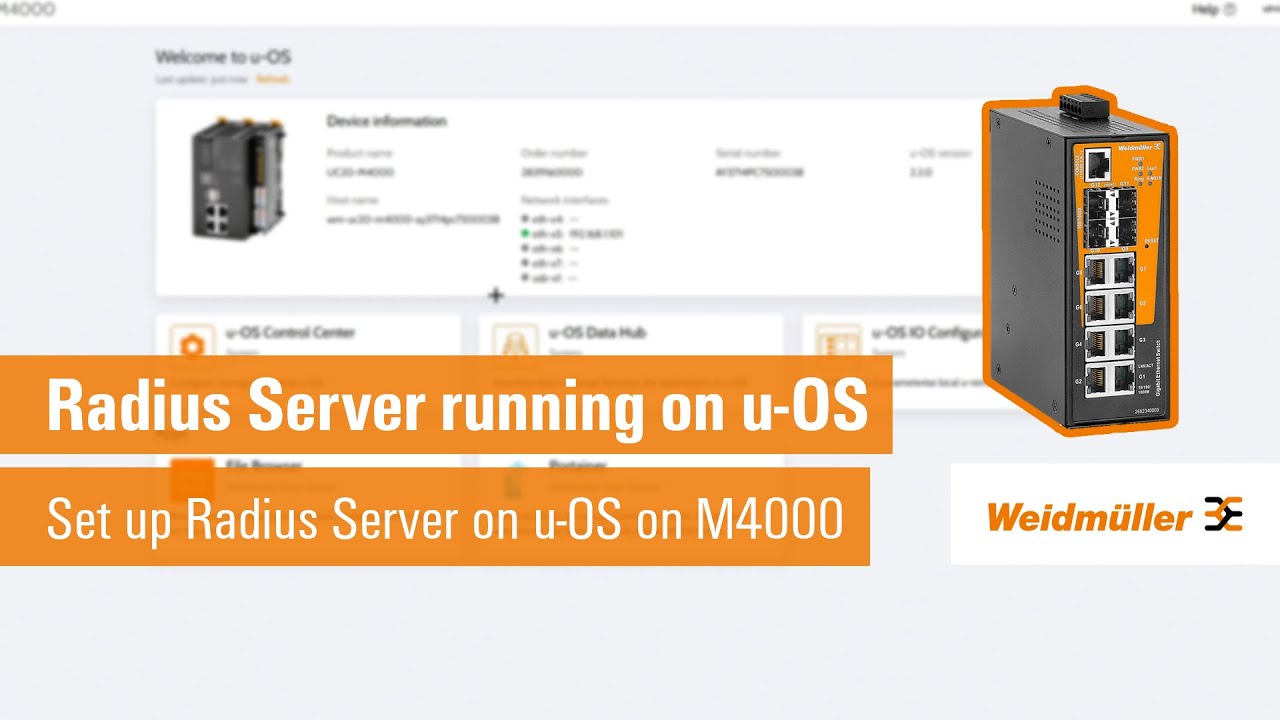 Set up Radius Server on u-OS on M4000 from Weidmüller