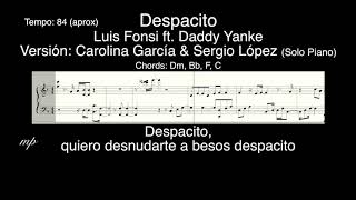 Luis Fonsi - Despacito - Carolina García & Sergio López - Karaoke (piano)