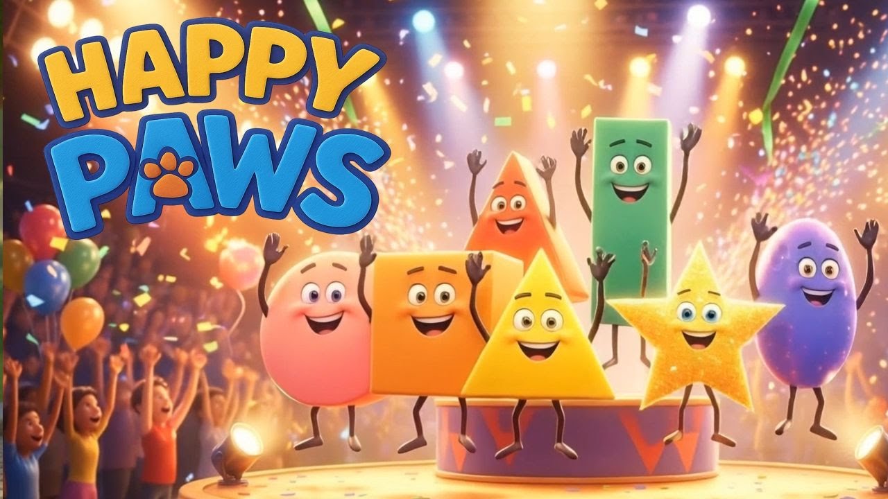 Shape Parade 🎉 | Learn Shapes with Happy Paws | Fun Kids Learning Song ...