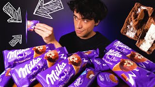 ASMR MILKA ICE CREAM (FRESH CHOCOLATE MILK & WAFER DESSERT EATING SHOW) 리얼사운드 먹방 | McBang ASMR