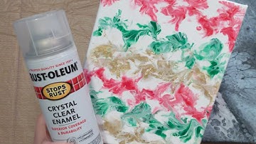 Testing Rust-oleum Crystal Clear Enamel Spray to Seal Acrylic Pour Paintings