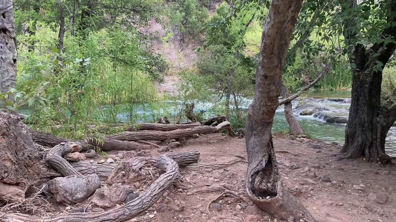 Adventure in fossil creek waterfall trailhead camp verde arizona 🤍🌿