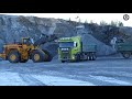 Liebherr r966  volvo l350f and metso lt130e gp550 crushers in a quarry