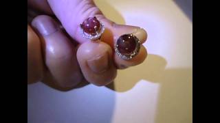 Star ruby diamond earrings