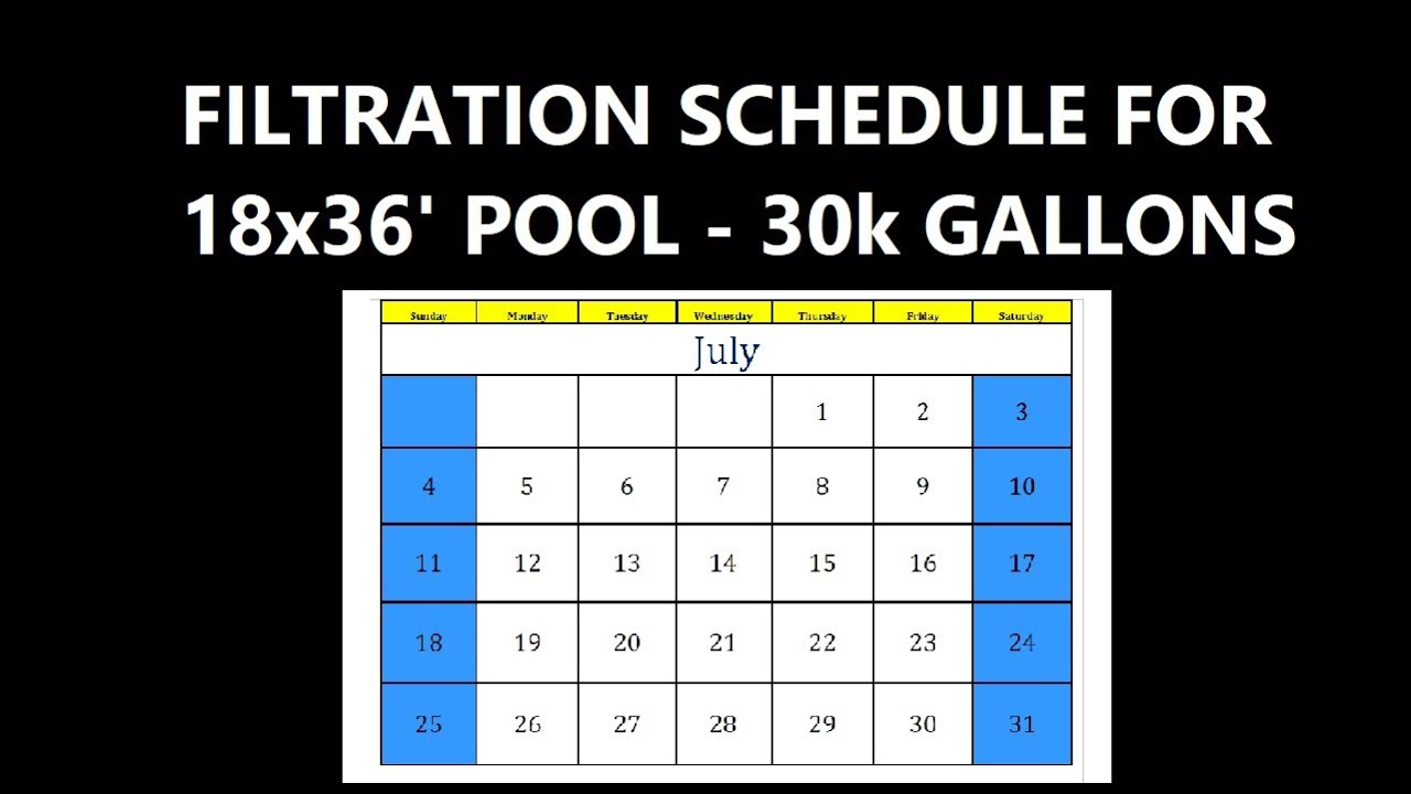 Pool Filtration Schedule For 30 000 Gallon Pool YouTube