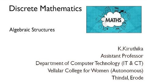 #4 : Algebraic Structure
