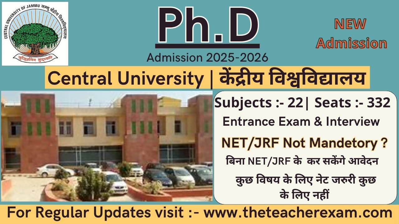 Central university phd admission 2025 | without NET/JRF phd | phd ...