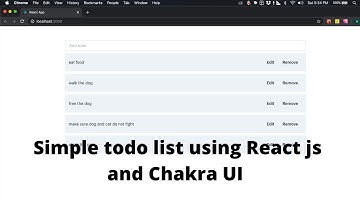 Me building a simple todo list using react js and chakra ui